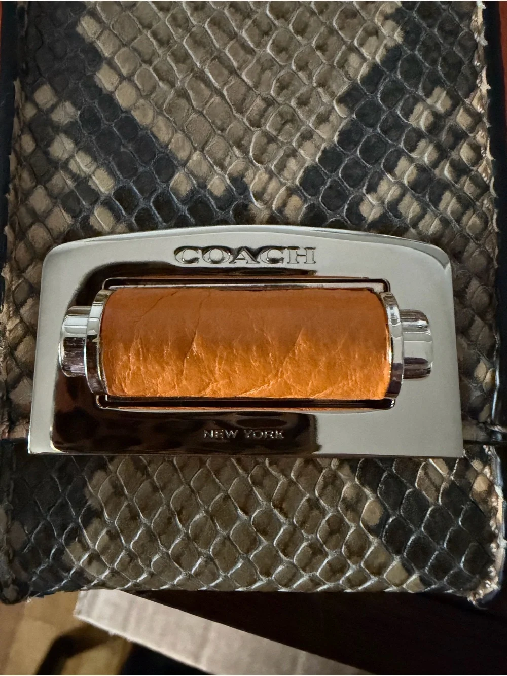 Coach Madison Pinnacle Striped Exotic Clutch,